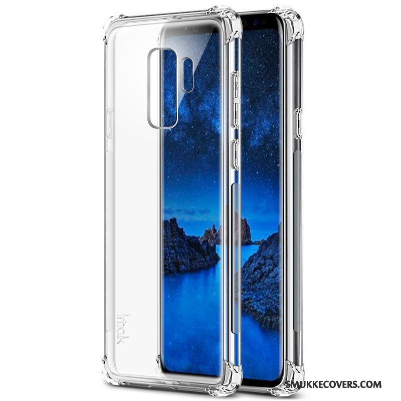 Etui Samsung Galaxy S9+ Beskyttelse Gennemsigtig Anti-fald, Cover Samsung Galaxy S9+ Tasker Nubuck Telefon