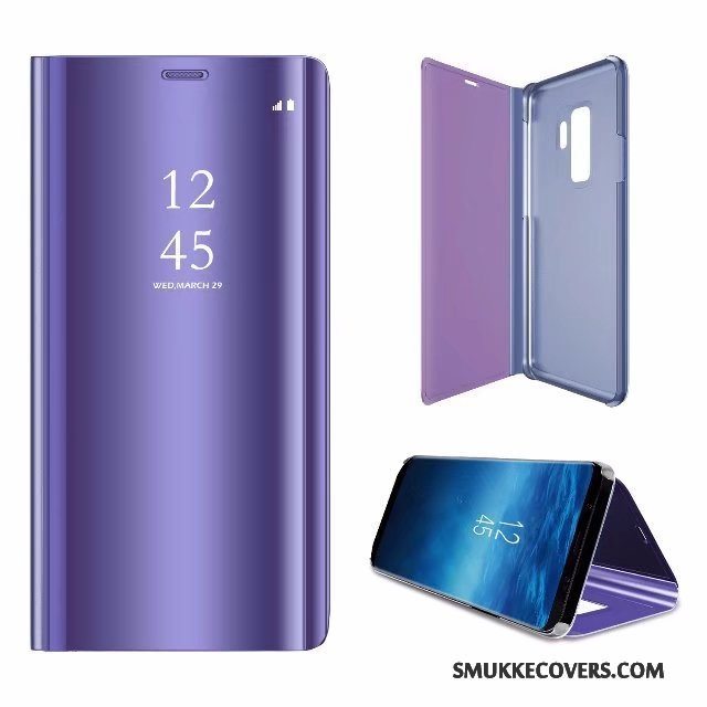 Etui Samsung Galaxy S9+ Beskyttelse Lilla Vækstdvale, Cover Samsung Galaxy S9+ Folio Spejl Telefon