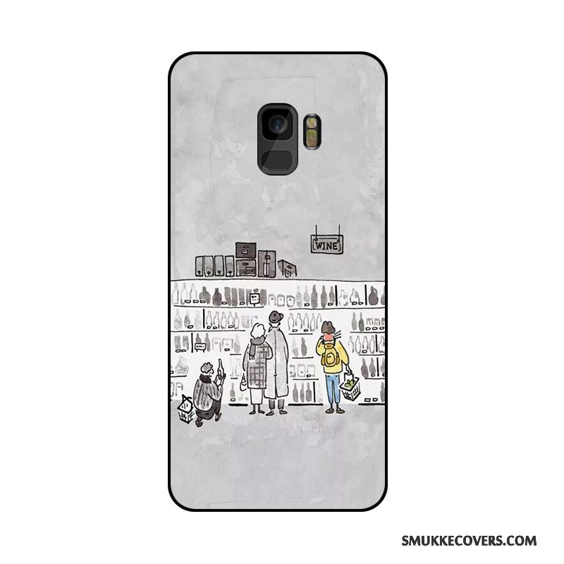 Etui Samsung Galaxy S9+ Beskyttelse Smuk Grå, Cover Samsung Galaxy S9+ Relief Ungdom Hængende Ornamenter