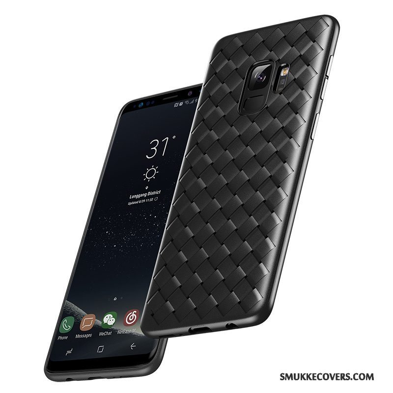 Etui Samsung Galaxy S9+ Beskyttelse Sort Telefon, Cover Samsung Galaxy S9+ Tasker Strikkede Mønster