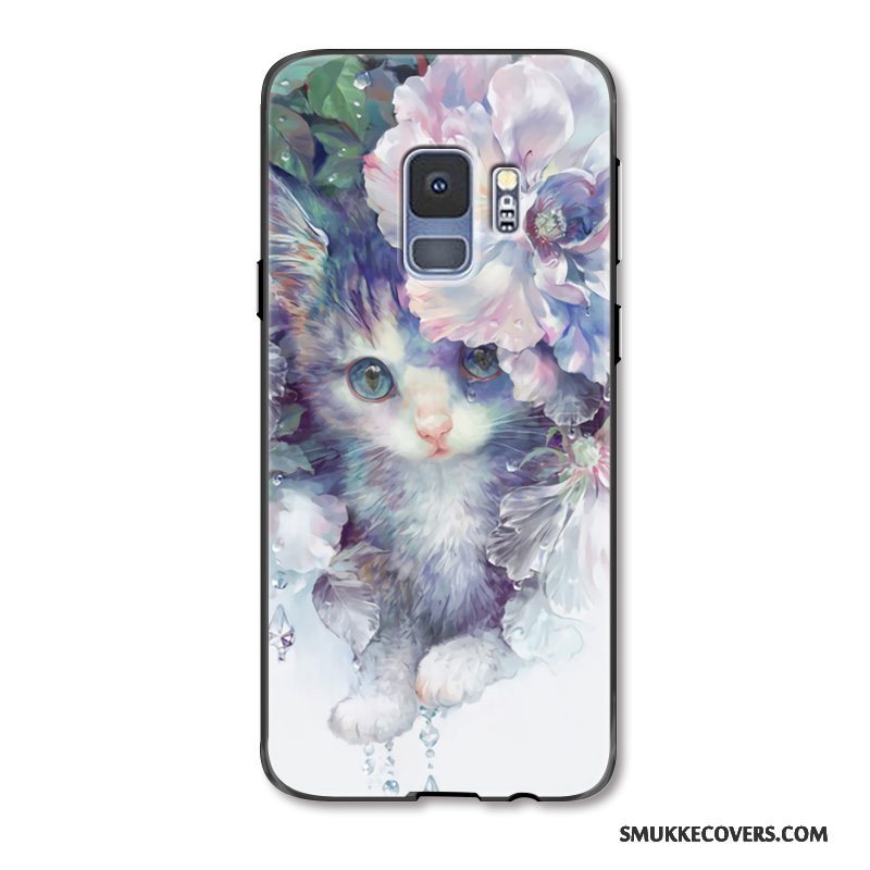 Etui Samsung Galaxy S9+ Farve Trendy Kat, Cover Samsung Galaxy S9+ Beskyttelse Blomster Telefon