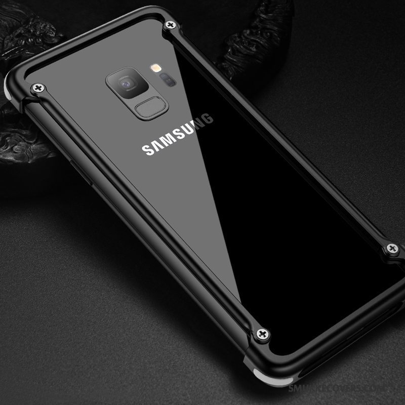 Etui Samsung Galaxy S9+ Kreativ Ramme Anti-fald, Cover Samsung Galaxy S9+ Metal Af Personlighed Sort