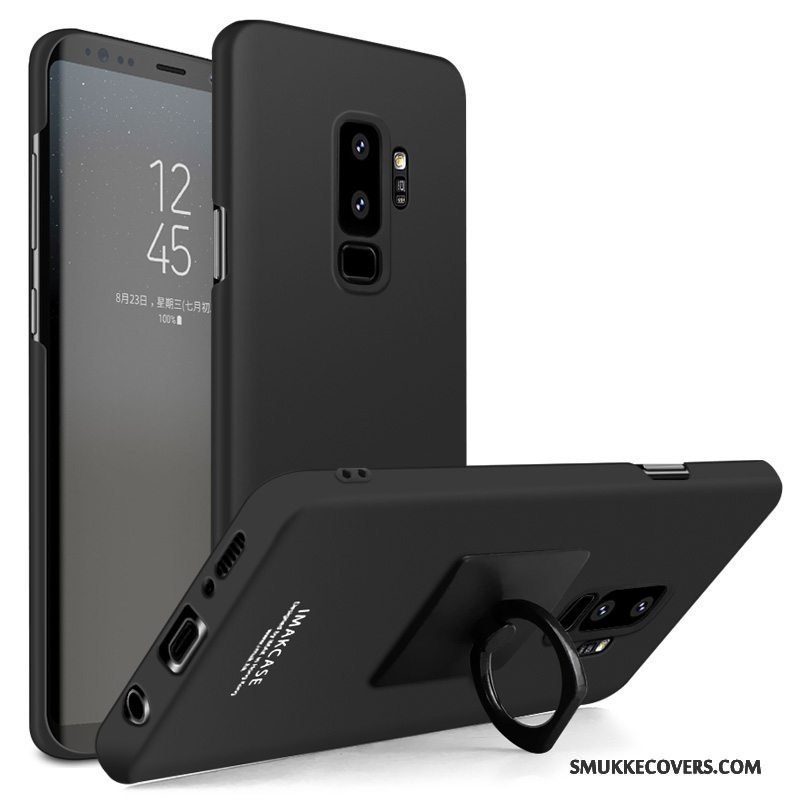 Etui Samsung Galaxy S9+ Kreativ Sort Nubuck, Cover Samsung Galaxy S9+ Support Trend Skridsikre