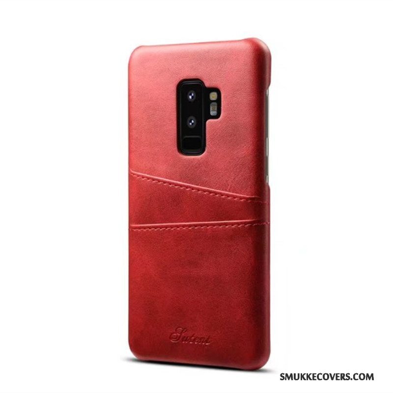 Etui Samsung Galaxy S9+ Læder Telefoncow, Cover Samsung Galaxy S9+ Beskyttelse Anti-fald Kort