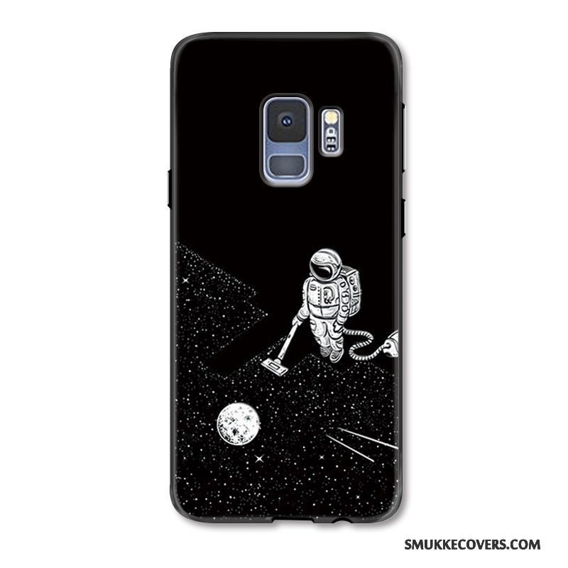 Etui Samsung Galaxy S9 Relief Telefonsort, Cover Samsung Galaxy S9 Cartoon Hængende Ornamenter Simple