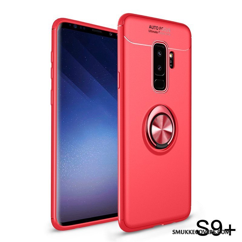 Etui Samsung Galaxy S9+ Support Telefonanti-fald, Cover Samsung Galaxy S9+ Silikone Rød Nubuck