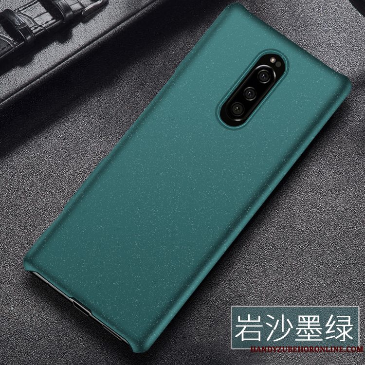 Etui Sony Xperia 1 Beskyttelse Mørkegrøn Telefon, Cover Sony Xperia 1 Nubuck Hård