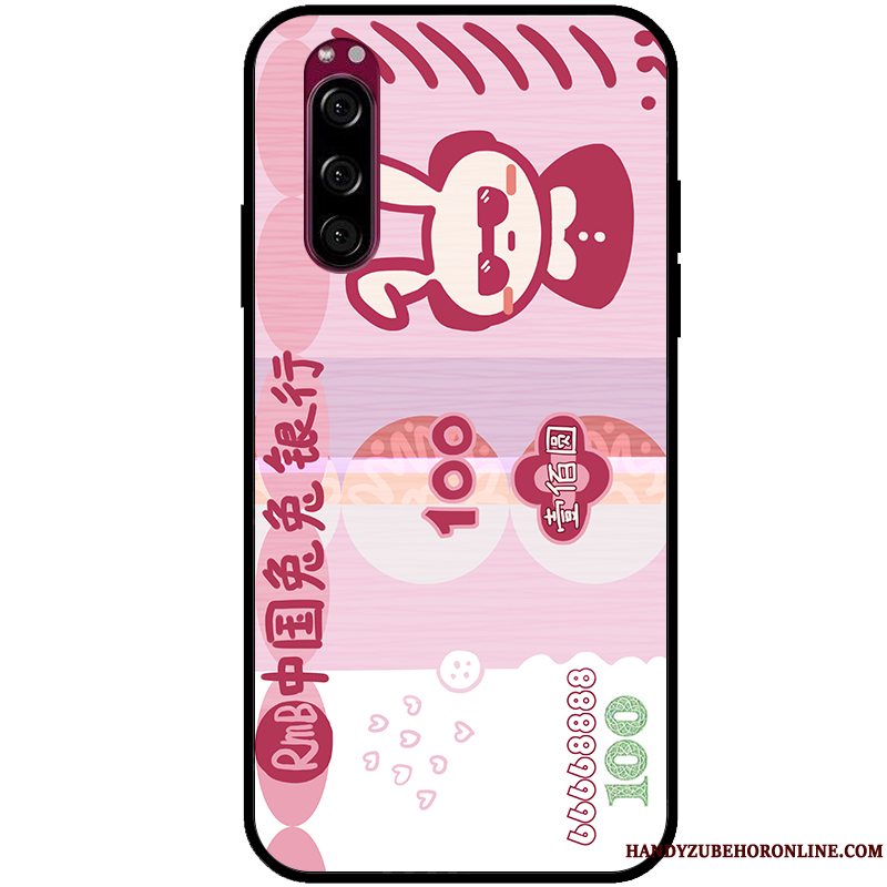 Etui Sony Xperia 5 Cartoon Anti-fald Trend, Cover Sony Xperia 5 Kreativ Lyserød Telefon