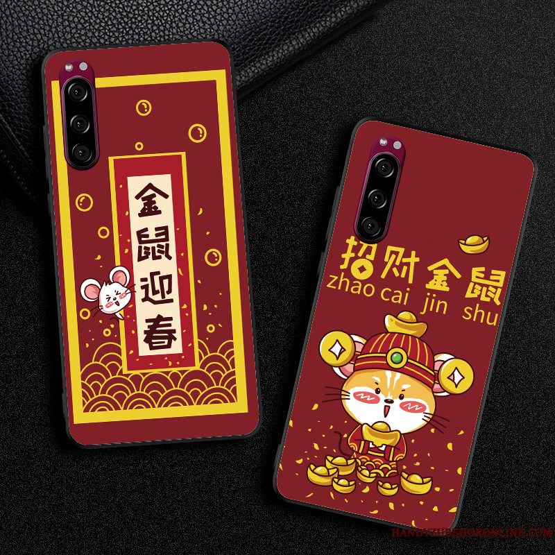 Etui Sony Xperia 5 Cartoon Anti-fald Wealth, Cover Sony Xperia 5 Kreativ Trend Telefon