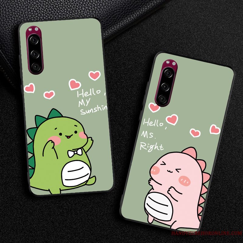 Etui Sony Xperia 5 Silikone Anti-fald Elskeren, Cover Sony Xperia 5 Cartoon Grøn Trendy