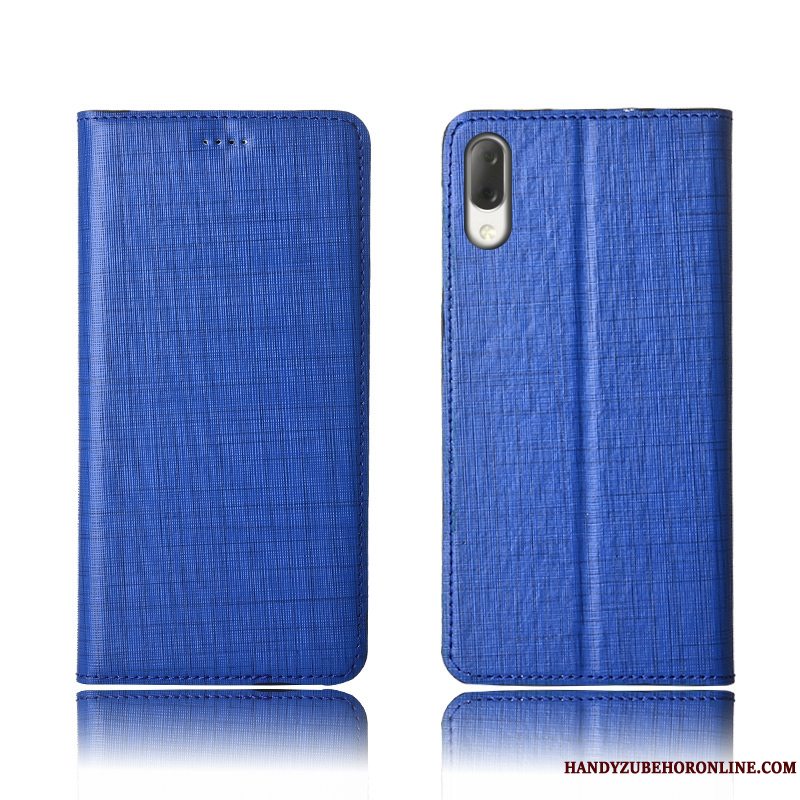 Etui Sony Xperia L3 Blød Anti-fald Nubuck, Cover Sony Xperia L3 Læder Ny Blå