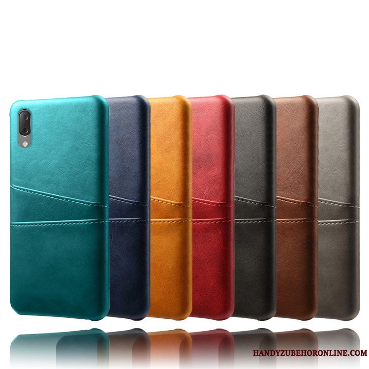 Etui Sony Xperia L3 Læder Grøn Telefon, Cover Sony Xperia L3 Beskyttelse Kort