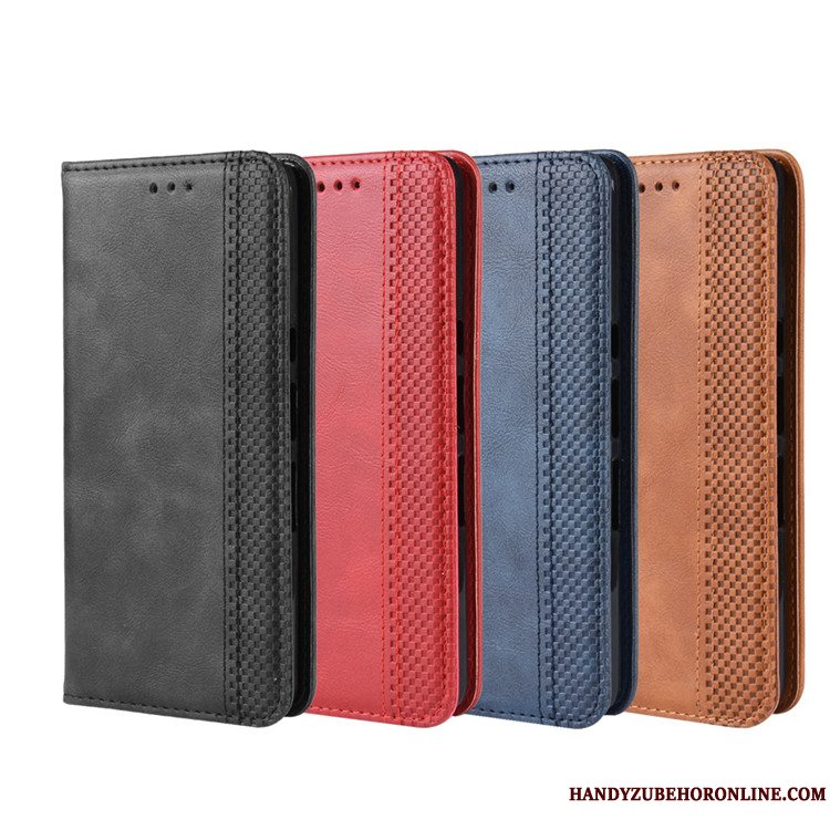 Etui Sony Xperia L3 Læder Sort Telefon, Cover Sony Xperia L3 Beskyttelse Magnetisk