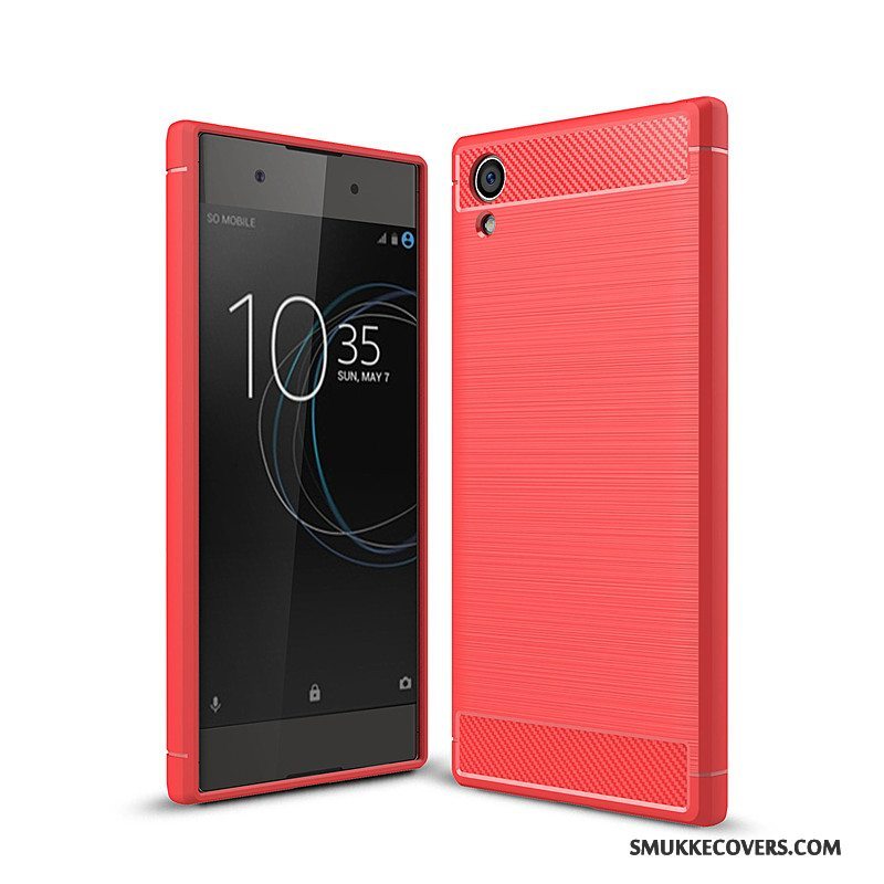 Etui Sony Xperia Xa1 Plus Blød Telefonfiber, Cover Sony Xperia Xa1 Plus Tasker Rød