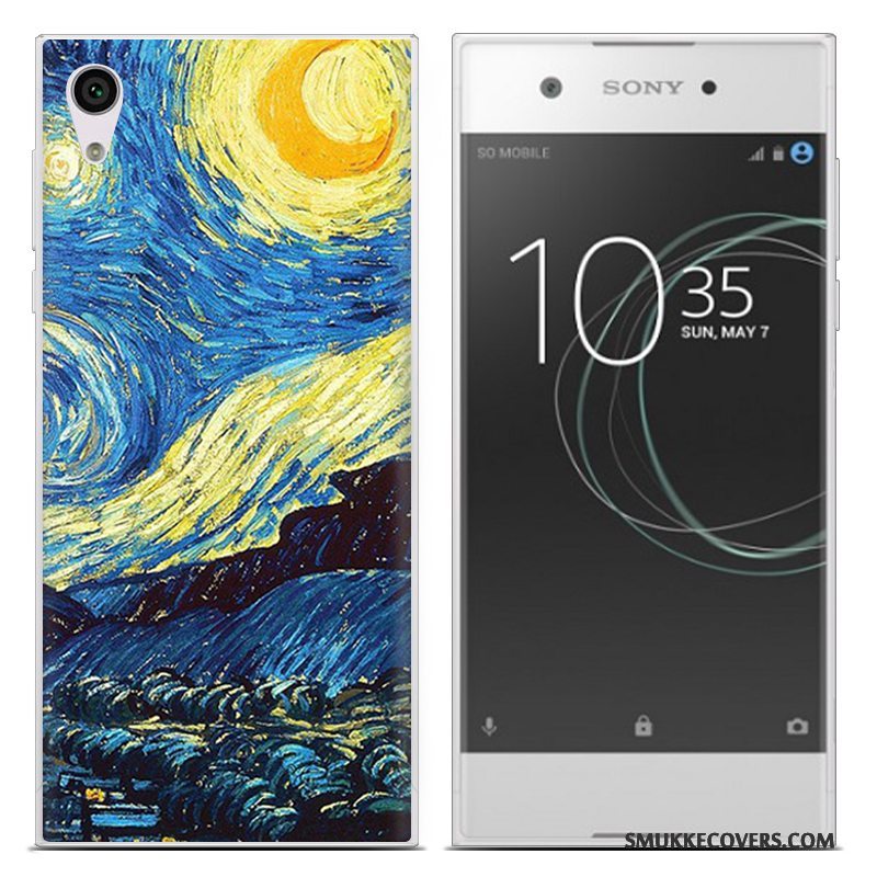 Etui Sony Xperia Xa1 Ultra Blød Måned Trend, Cover Sony Xperia Xa1 Ultra Blå Tynd