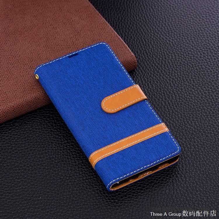 Etui Sony Xperia Xa2 Beskyttelse Denim Blå, Cover Sony Xperia Xa2 Folio Telefonkort