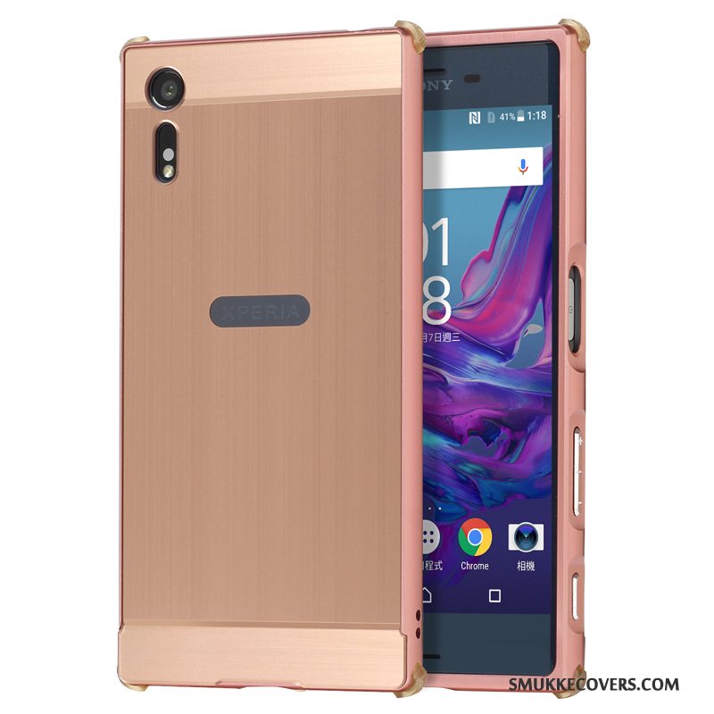 Etui Sony Xperia Xz Metal Lyserød Ramme, Cover Sony Xperia Xz Beskyttelse Trend Telefon