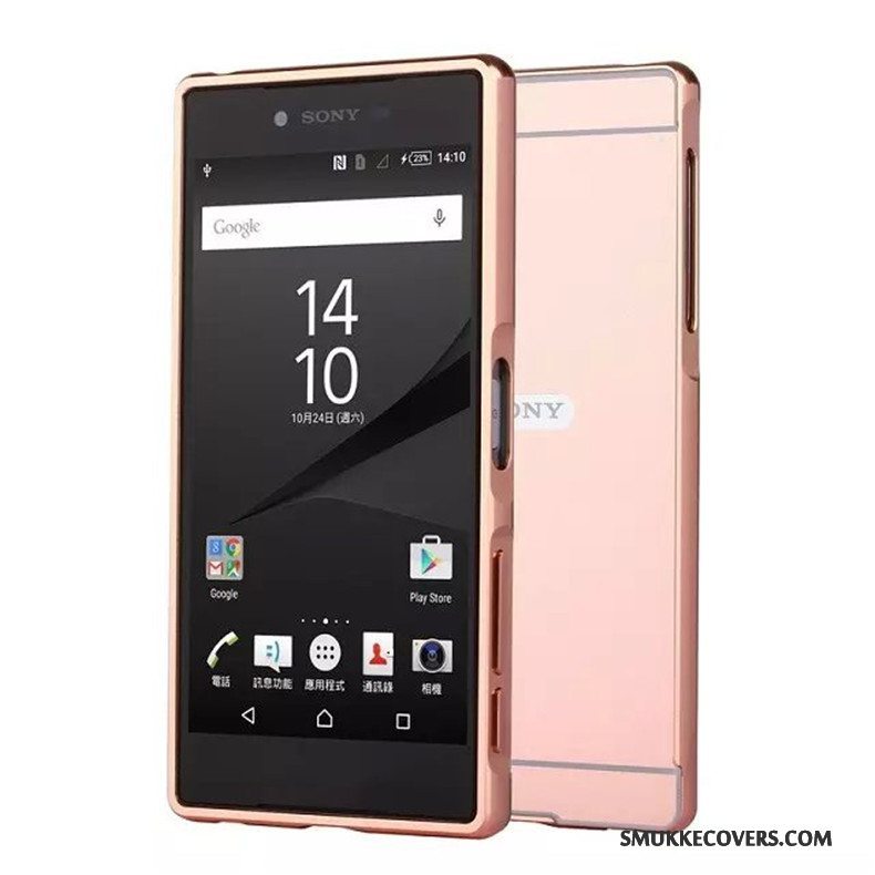 Etui Sony Xperia Xz Premium Tasker Bagdæksel Telefon, Cover Sony Xperia Xz Premium Metal Lyserød Anti-fald