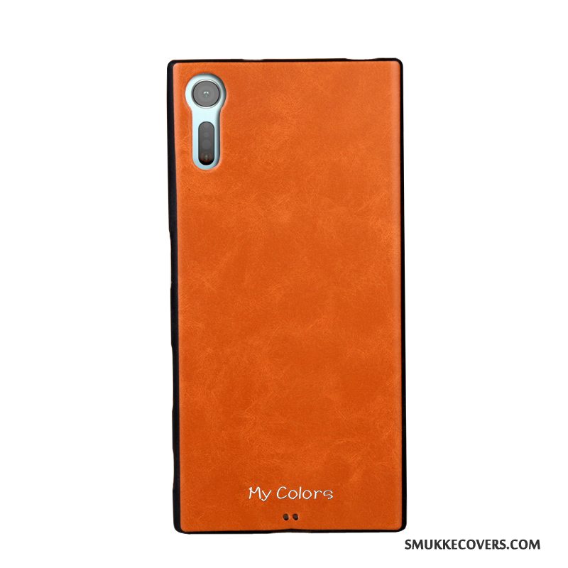 Etui Sony Xperia Xz Tasker Telefonanti-fald, Cover Sony Xperia Xz Blød Nubuck Orange