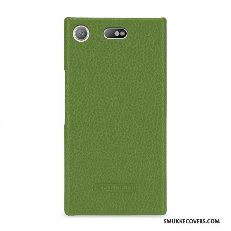 Etui Sony Xperia Xz1 Compact Læder Skridsikre Telefon, Cover Sony Xperia Xz1 Compact Beskyttelse Anti-fald Dyb Farve