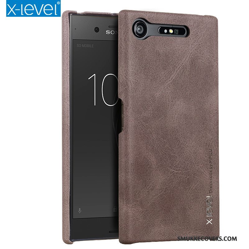 Etui Sony Xperia Xz1 Compact Læder Telefontynd, Cover Sony Xperia Xz1 Compact Beskyttelse Anti-fald