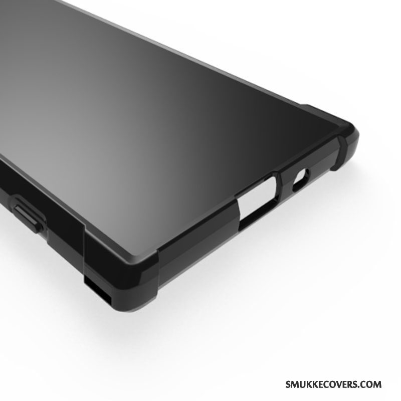 Etui Sony Xperia Xz1 Tasker Nubuck Sort, Cover Sony Xperia Xz1 Beskyttelse Anti-fald Telefon