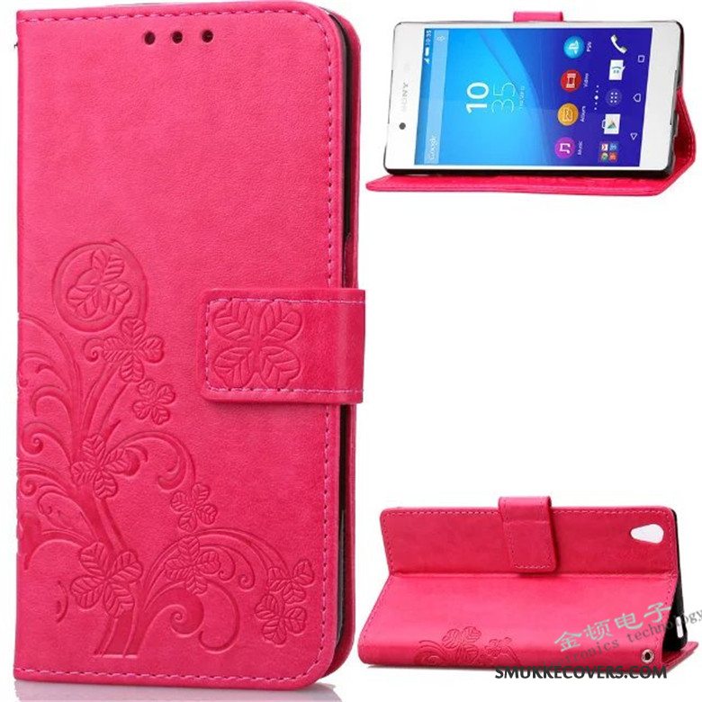 Etui Sony Xperia Z3+ Blød Rød Telefon, Cover Sony Xperia Z3+ Læder