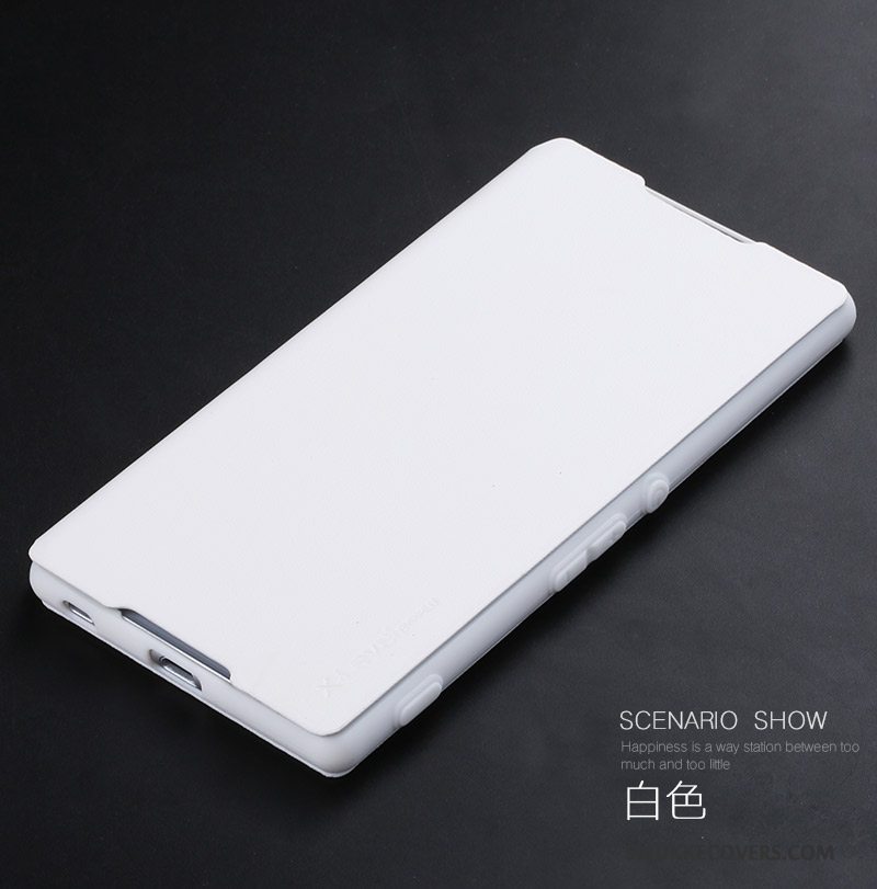 Etui Sony Xperia Z3+ Tasker Tynd Hvid, Cover Sony Xperia Z3+ Læder Simple Telefon