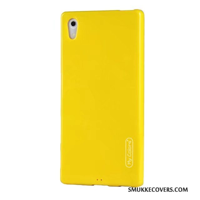 Etui Sony Xperia Z5 Blød Anti-fald Nubuck, Cover Sony Xperia Z5 Silikone Gul Pulver