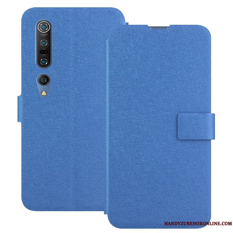 Etui Xiaomi Mi 10 Pro Blød Blå Lille Sektion, Cover Xiaomi Mi 10 Pro Læder Anti-fald Telefon