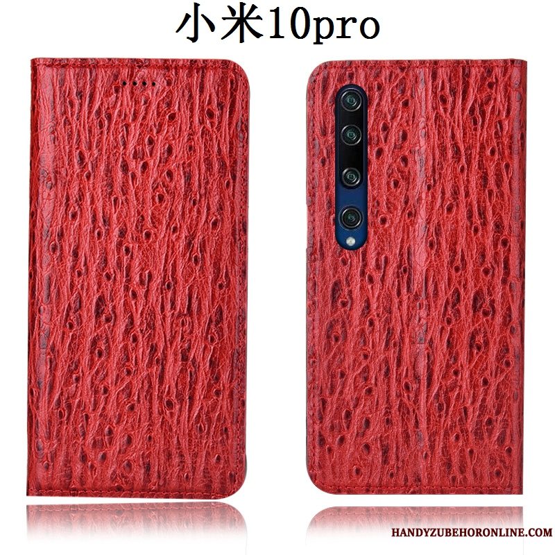 Etui Xiaomi Mi 10 Pro Folio Mønster Telefon, Cover Xiaomi Mi 10 Pro Tasker Rød Fugl