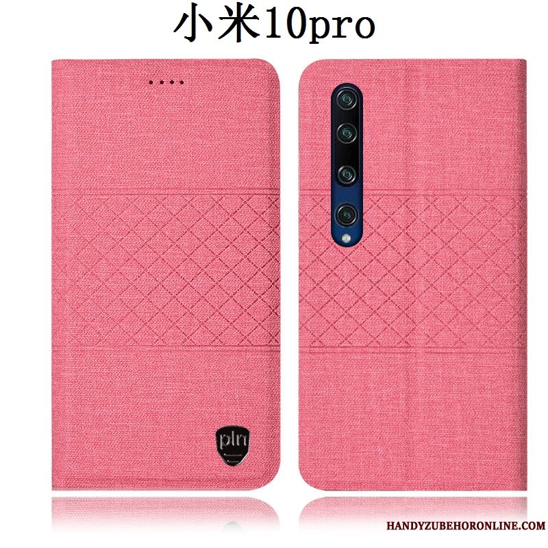 Etui Xiaomi Mi 10 Pro Folio Ungdom Bomuld Og Linned, Cover Xiaomi Mi 10 Pro Læder Lille Sektion Anti-fald