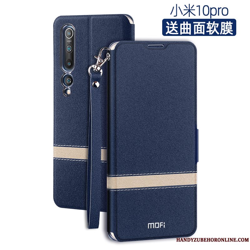 Etui Xiaomi Mi 10 Pro Læder Mesh Lille Sektion, Cover Xiaomi Mi 10 Pro Folio Telefontynd