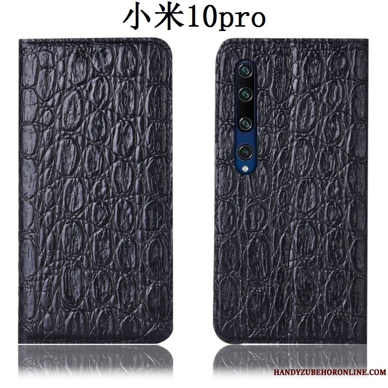 Etui Xiaomi Mi 10 Pro Læder Sort Lille Sektion, Cover Xiaomi Mi 10 Pro Tasker Telefonungdom