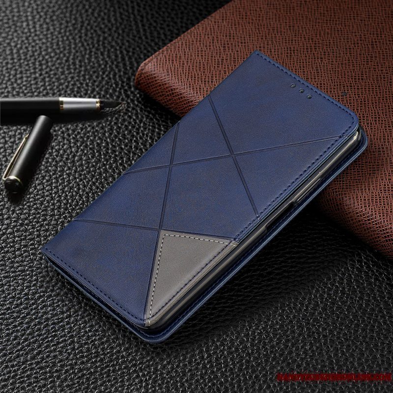 Etui Xiaomi Mi Note 10 Lite Folio Lille Sektion Mørkeblå, Cover Xiaomi Mi Note 10 Lite Beskyttelse Ny Ungdom