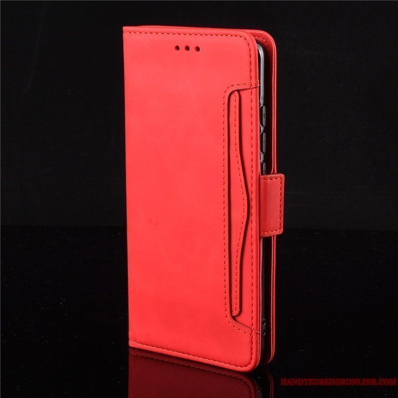 Etui Xiaomi Mi Note 10 Lite Læder Telefonlille Sektion, Cover Xiaomi Mi Note 10 Lite Tegnebog Ungdom Rød