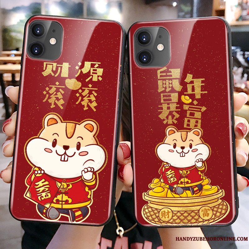 Etui iPhone 11 Cartoon Rød Glas, Cover iPhone 11 Silikone Rotte Telefon