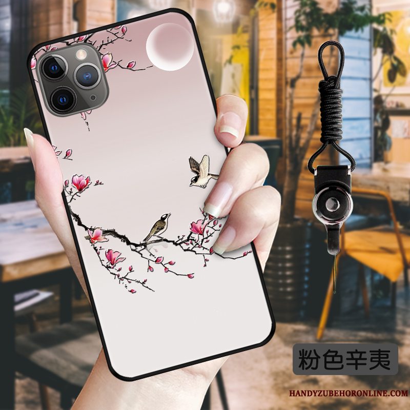 Etui iPhone 11 Pro Beskyttelse Kinesisk Stil Nubuck, Cover iPhone 11 Pro Tasker Blæk Traner
