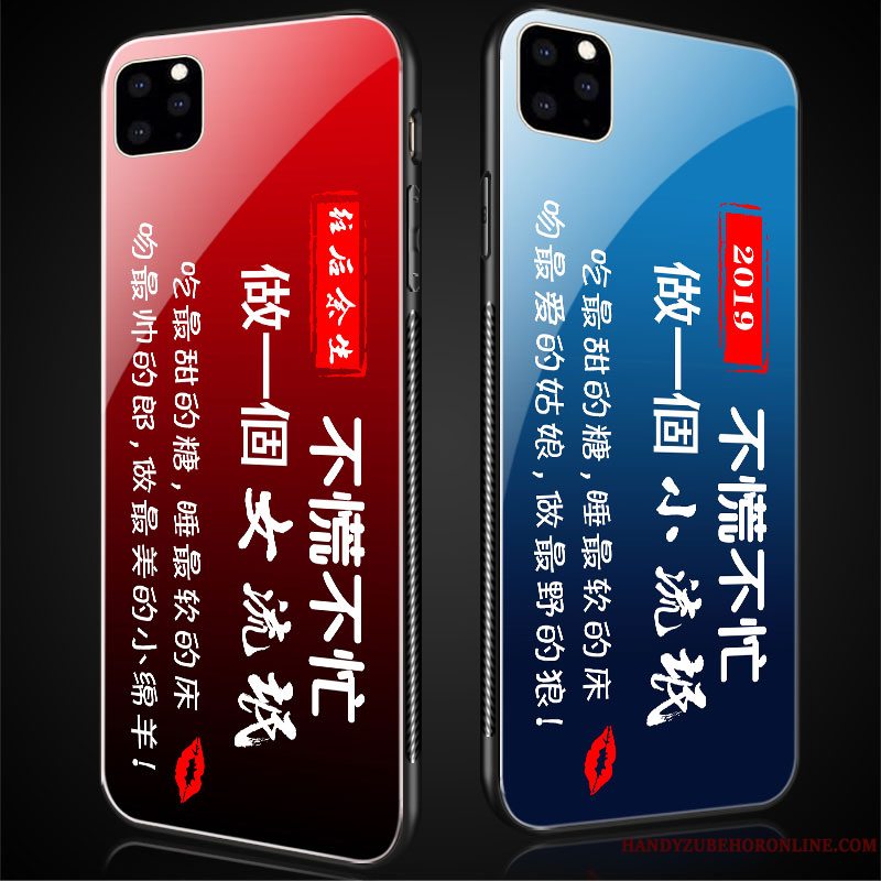 Etui iPhone 11 Pro Beskyttelse Solid Farve Rød, Cover iPhone 11 Pro Kreativ Spejl Af Personlighed