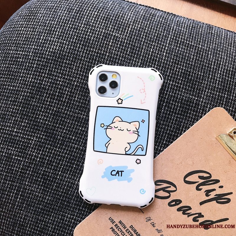 Etui iPhone 11 Pro Max Blød Dyr Hvid, Cover iPhone 11 Pro Max Cartoon Anti-fald Telefon