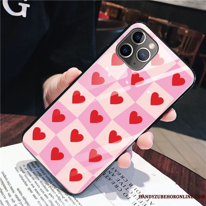 Etui iPhone 11 Pro Max Kreativ Anti-fald Glas, Cover iPhone 11 Pro Max Beskyttelse Lyserød Spejl