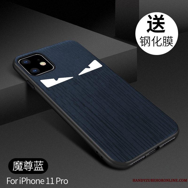 Etui iPhone 11 Pro Max Silikone Af Personlighed Blå, Cover iPhone 11 Pro Max Beskyttelse Telefonanti-fald