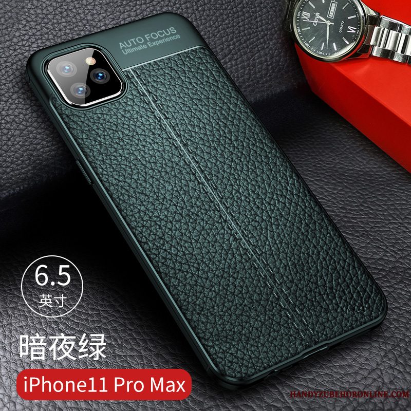 Etui iPhone 11 Pro Max Silikone Anti-fald Grøn, Cover iPhone 11 Pro Max Blød Tynd Trendy