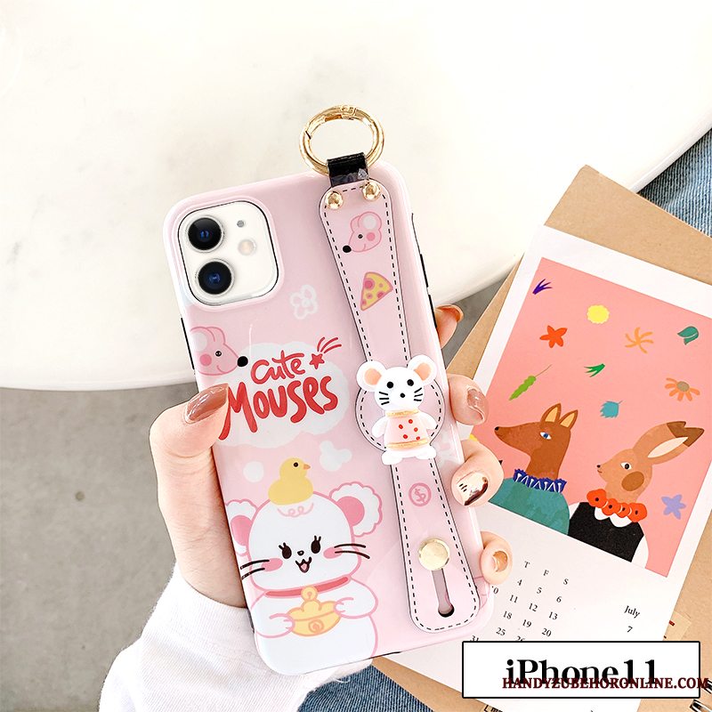 Etui iPhone 11 Tasker Anti-fald Telefon, Cover iPhone 11 Cartoon Ny Rotte