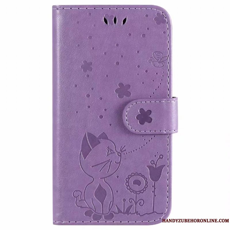 Etui iPhone 12 Læder Telefonlilla, Cover iPhone 12 Folio Kat