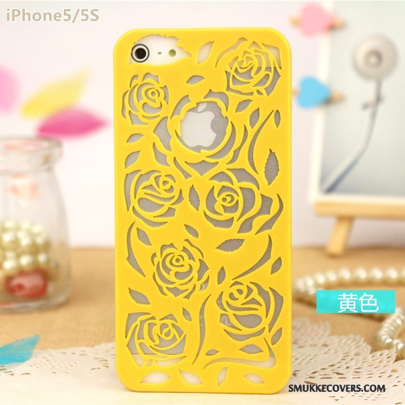 Etui iPhone 5/5s Beskyttelse Carving Let Tynd, Cover iPhone 5/5s Telefonrose