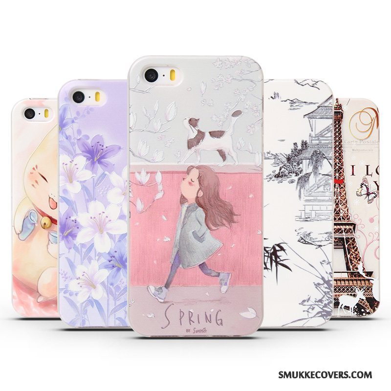 Etui iPhone 5/5s Beskyttelse Lyserød Cool, Cover iPhone 5/5s Cartoon Telefonny