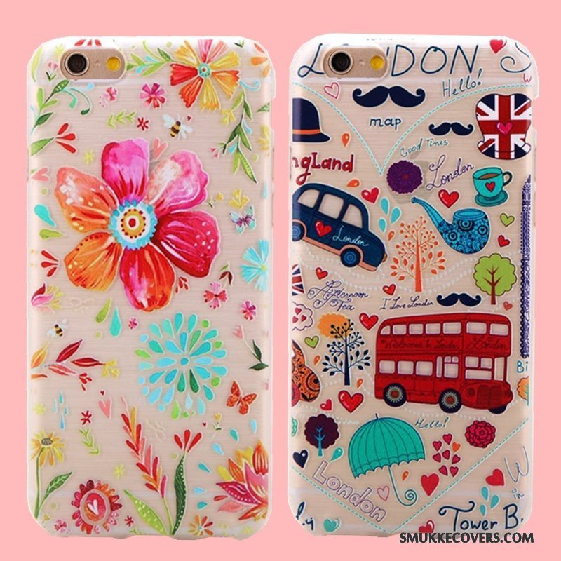 Etui iPhone 5/5s Cartoon Telefongennemsigtig, Cover iPhone 5/5s Farve Smuk