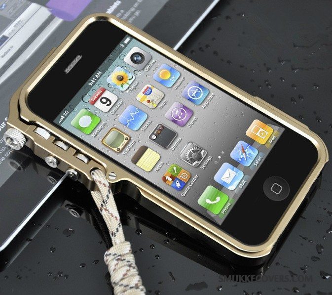 Etui iPhone 5/5s Metal Telefontrend, Cover iPhone 5/5s Guld Ramme