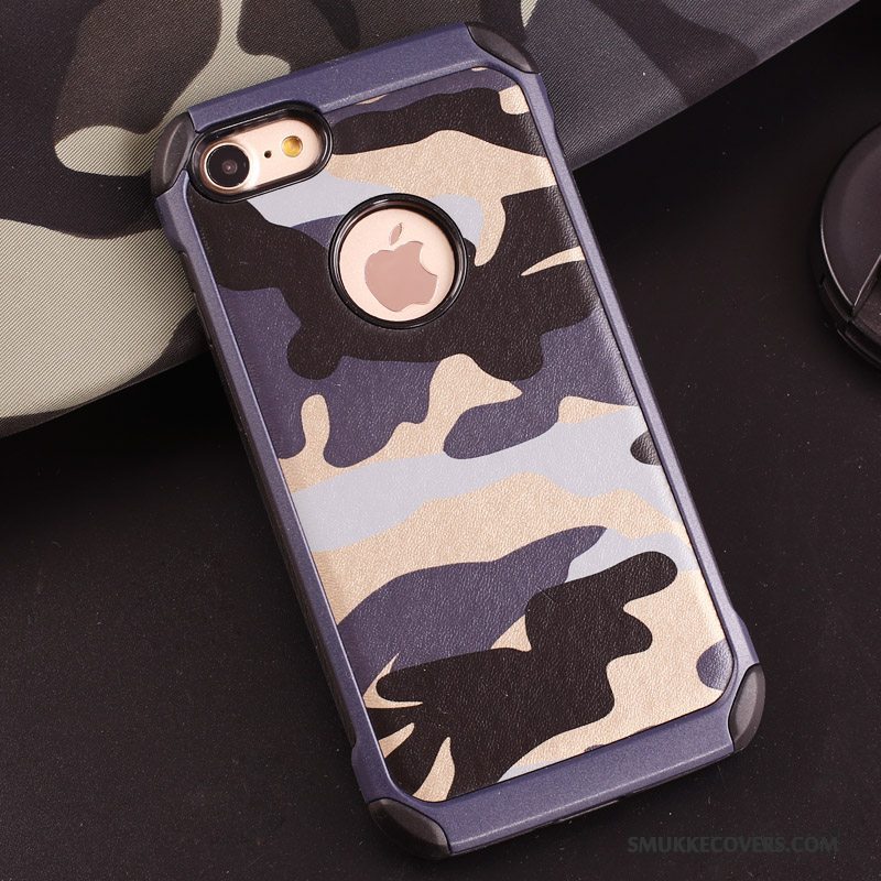 Etui iPhone 5/5s Silikone Anti-fald Blå, Cover iPhone 5/5s Tasker Camouflage Telefon